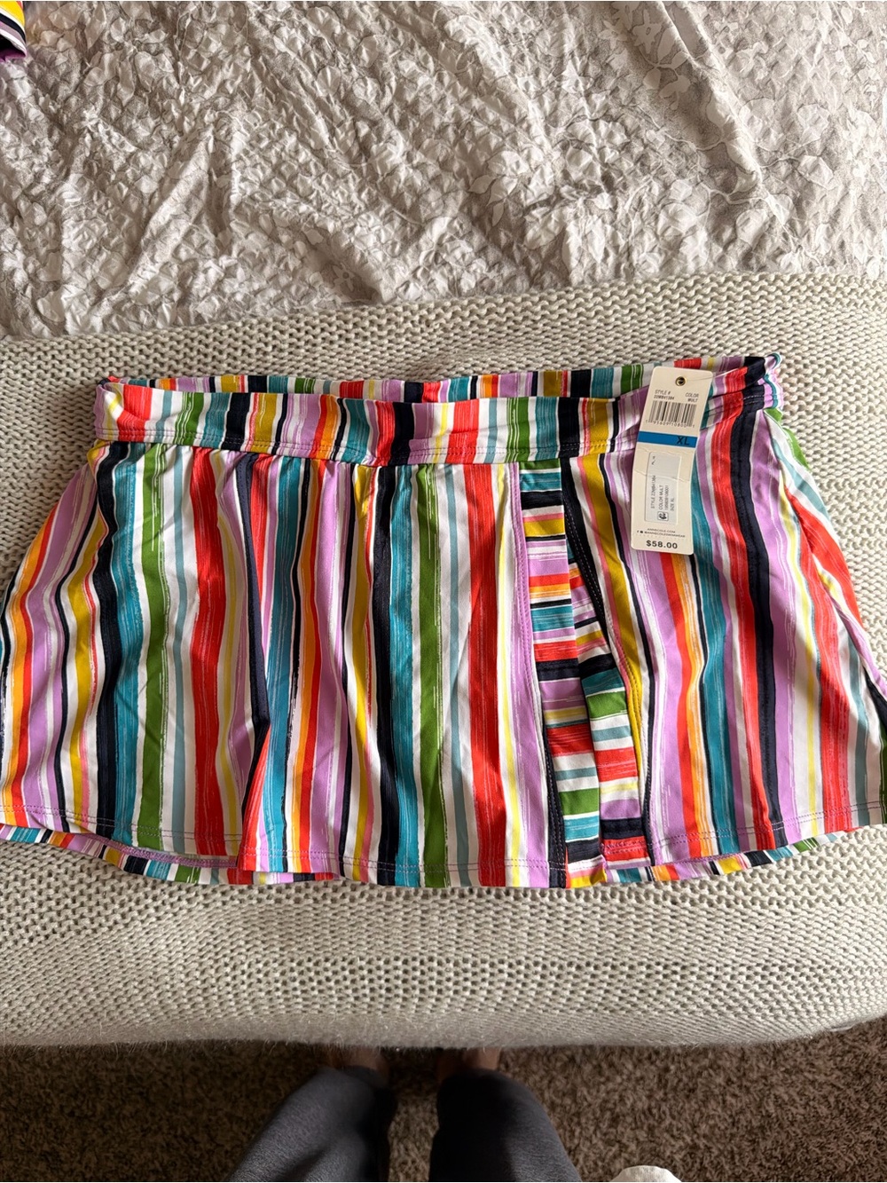 NWT Anne Cole Striped Swim Skirt